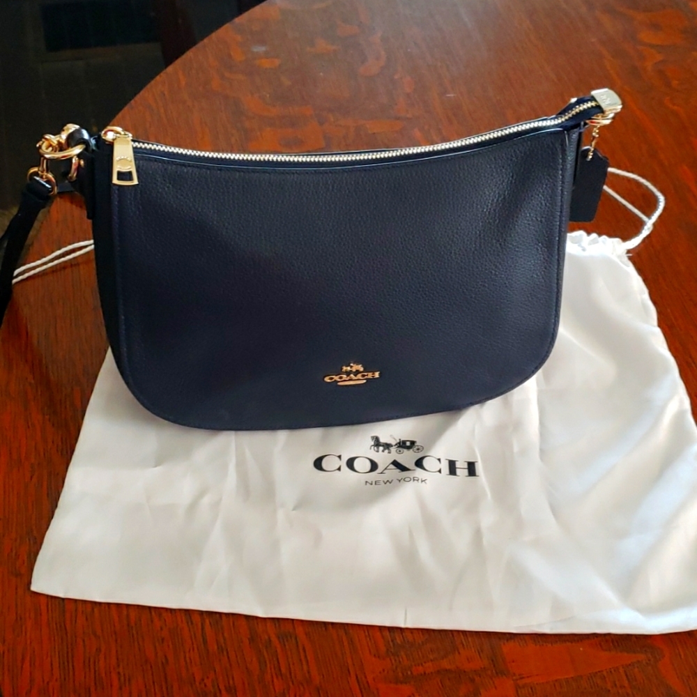 Navy Blue Coach Pebble Chelsea Crossbody Purse